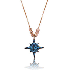 Silver Blue Star Women's Necklace