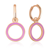 Silver Fluorescent Lilac Oval Earrings