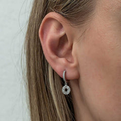 Silver Geometric Patterned Women's Earrings