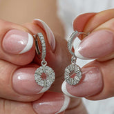 Silver Geometric Patterned Women's Earrings