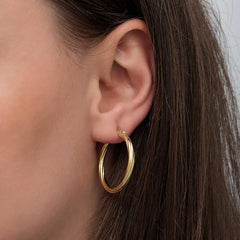 Silver Gold 3 mm Spiral Hollow Earring