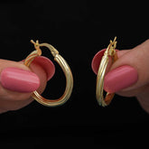 Silver Gold 3 mm Spiral Hollow Earring