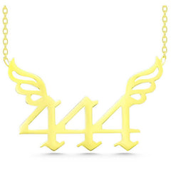 Collier pour femme en argent et or avec le chiffre angélique 444