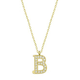 Silver Gold Letter B Women's Necklace