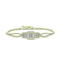 Silver Gold Baguette Women's Bracelet