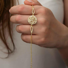 Bracelet en argent et or avec pierres baguettes