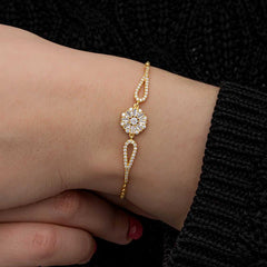 Silver Gold Baguette Stone Women's Bracelet