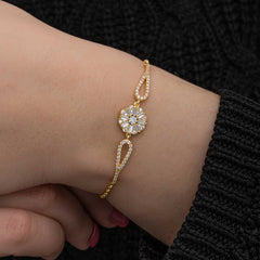 Silver Gold Baguette Stone Women's Bracelet