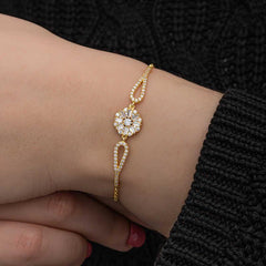 Silver Gold Baguette Stone Women's Bracelet