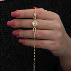 Silver Gold Baguette Stone Women's Bracelet