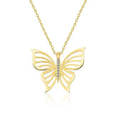 Silver Gold Spring Butterfly Women's Necklace