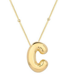 Silver Gold Balloon Letter C Women's Necklace