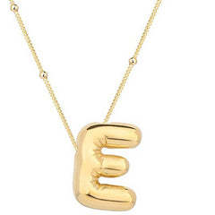 Silver Gold Balloon Letter E Women's Necklace