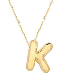 Collier pour femme avec lettre K en argent et or