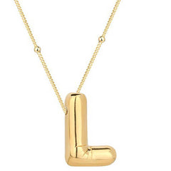 Collier pour femme avec lettre L en argent et or