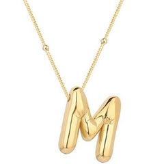 Silver Gold Balloon M Letter Women's Necklace