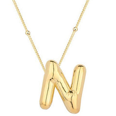 Collier pour femme avec lettre N en argent et or
