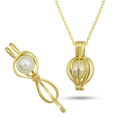 Silver Gold White Pearl Women's Necklace