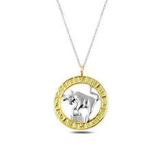 Silver Gold Taurus Necklace