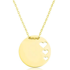 Silver Gold Circle Heart Women's Necklace