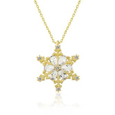 Silver Gold Snow Flower Women's Necklace