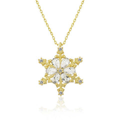 Silver Gold Snow Flower Women's Necklace