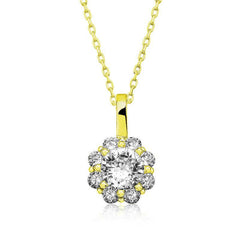 Collier Fleur Argent Or