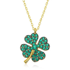 Silver Gold Four Leaf Clover Women's Necklace