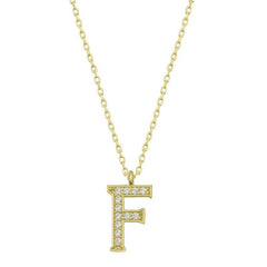 Collier pour femme avec lettre F en argent et or