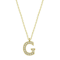 Collier pour femme avec lettre G en argent et or