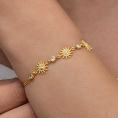 Silver Gold Sun Women's Bracelet