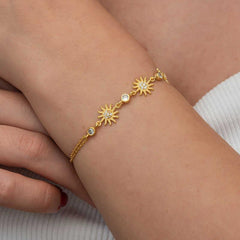 Silver Gold Sun Women's Bracelet