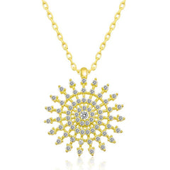Silver Gold Sun Women's Necklace