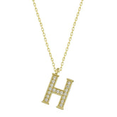 Silver Gold Letter H Women's Necklace