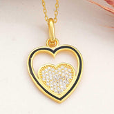 Silver Gold Heart Women's Necklace