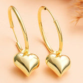 Silver Gold Heart Dangle Women's Earrings