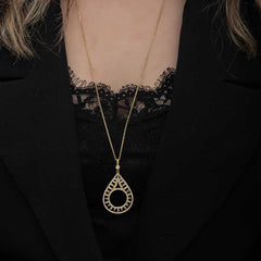 Silver Gold Plated Drop Quarter Necklace for Women