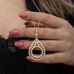 Silver Gold Plated Drop Quarter Necklace for Women