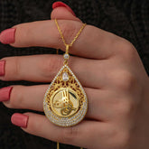 Silver Gold Plated Drop Tughra Women's Necklace