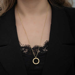 Collier rond en argent plaqué or pour femme