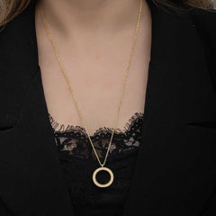 Collier rond en argent plaqué or pour femme