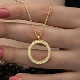 Collier rond en argent plaqué or pour femme