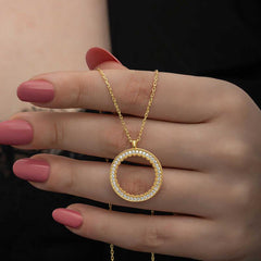 Collier rond en argent plaqué or pour femme