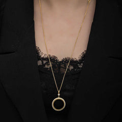 Collier pour femme rond en argent plaqué or et demi-or