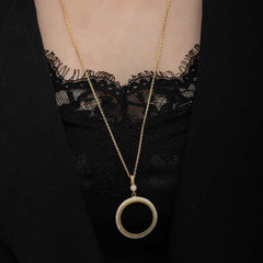 Collier pour femme rond en argent plaqué or et demi-or