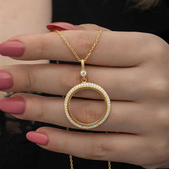 Collier pour femme rond en argent plaqué or et demi-or