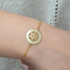 Bracelet femme flocon de neige argent or