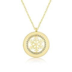 Silver Gold Snowflake Women's Necklace