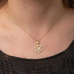 Silver Gold Snowflake Women's Necklace