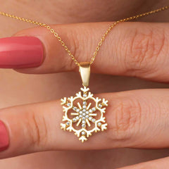 Silver Gold Snowflake Women's Necklace
